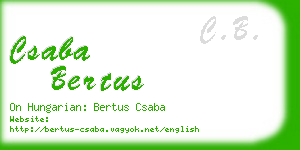 csaba bertus business card